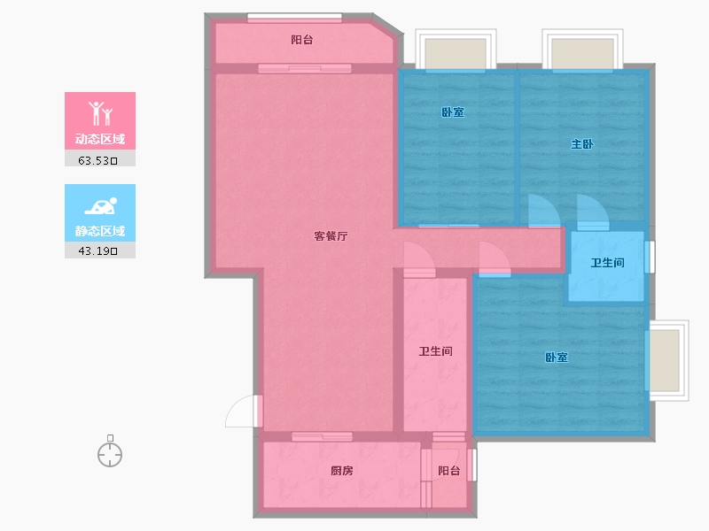 广东省-深圳市-新龙岗花园-82.00-户型库-动静分区