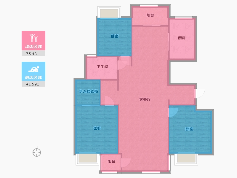 江苏省-苏州市-万红五村-118.32-户型库-动静分区