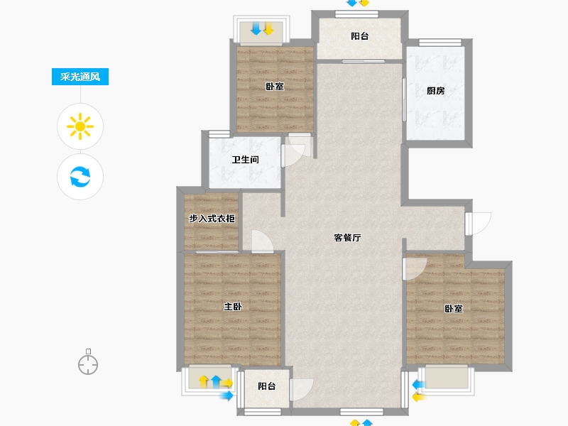 江苏省-苏州市-万红五村-118.32-户型库-采光通风