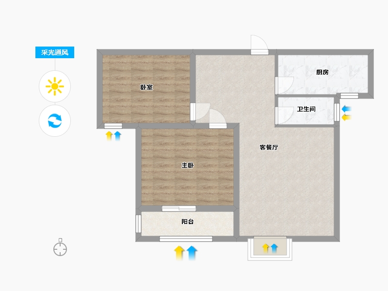 河北省-保定市-理想城-73.70-户型库-采光通风