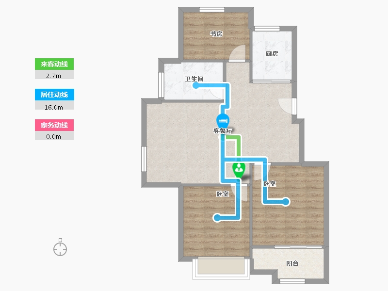 浙江省-宁波市-庐山花园-73.59-户型库-动静线