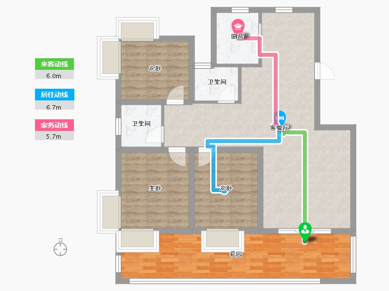 上海-上海市-东方知音苑-105.46-户型库-动静线