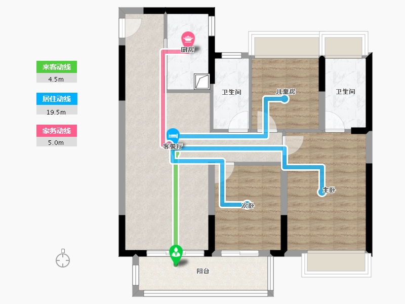 湖北省-武汉市-中交越秀知园-89.10-户型库-动静线