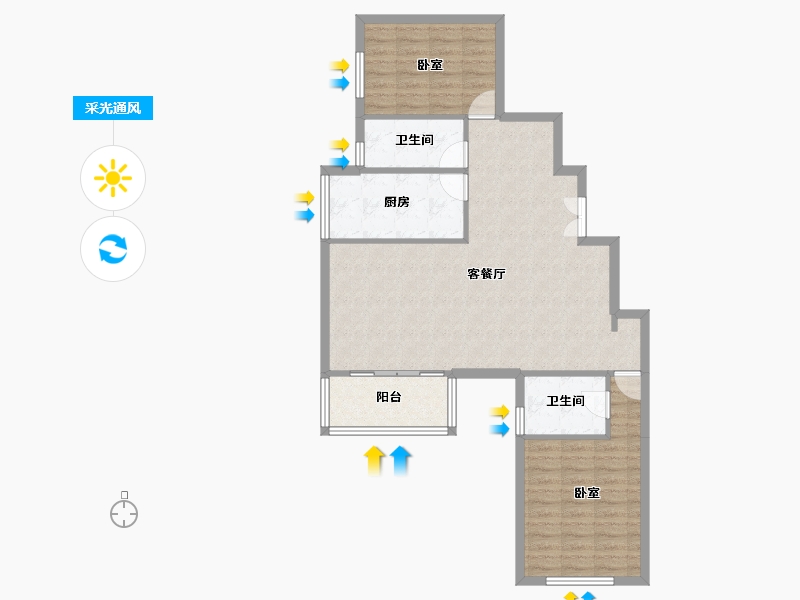 河北省-石家庄市-香榭苑-91.96-户型库-采光通风