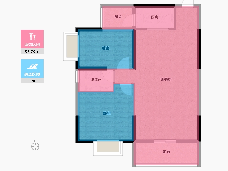 广西壮族自治区-南宁市-湖畔书院-71.04-户型库-动静分区