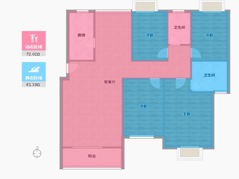 河南省-郑州市-滨河帝城-122.86-户型库-动静分区