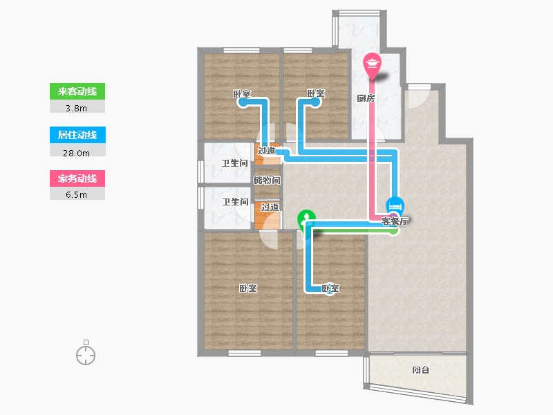 河北省-石家庄市-香榭苑-132.10-户型库-动静线