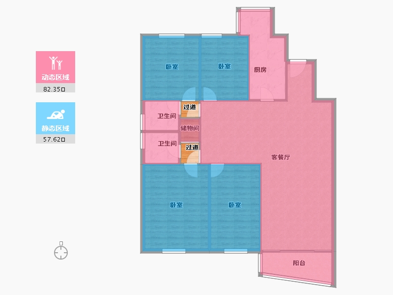 河北省-石家庄市-香榭苑-132.10-户型库-动静分区