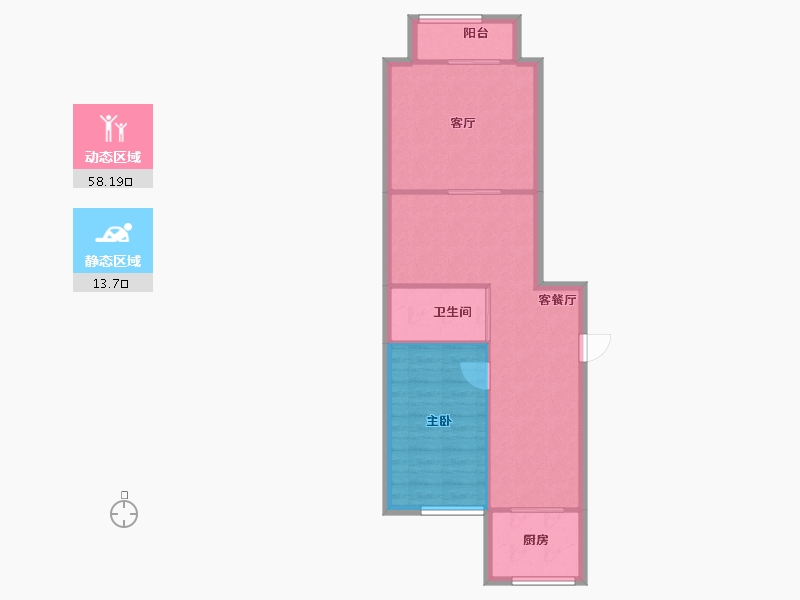 辽宁省-铁岭市-盛峰嘉苑-65.30-户型库-动静分区