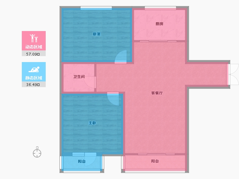 黑龙江省-哈尔滨市-学伟国际城-84.19-户型库-动静分区