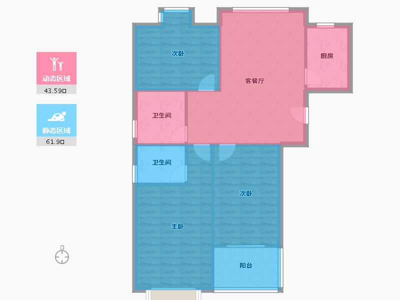 江苏省-镇江市-瑞鑫嘉园-96.77-户型库-动静分区