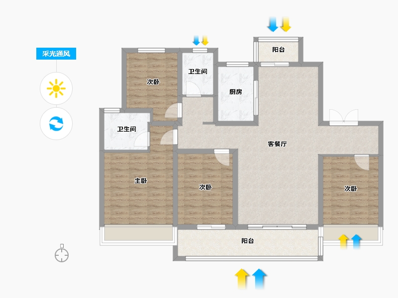 山东省-济宁市-三发尚城-118.10-户型库-采光通风