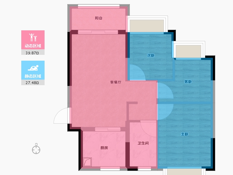 广东省-中山市-恒大御府-59.98-户型库-动静分区