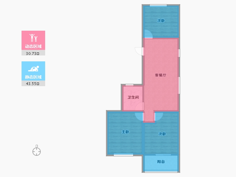 上海-上海市-齐八区-66.05-户型库-动静分区