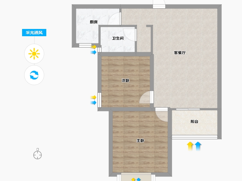 上海-上海市-香港丽园-65.09-户型库-采光通风