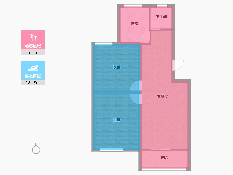 上海-上海市-丽泽荷亭苑-64.08-户型库-动静分区