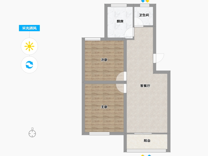 上海-上海市-丽泽荷亭苑-64.08-户型库-采光通风