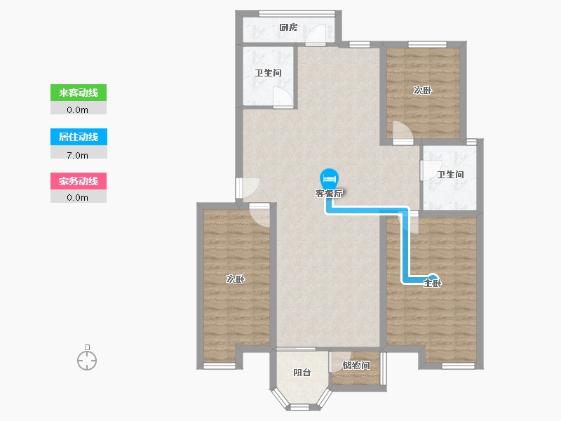 天津-天津市-第六大道大洋嘉园-113.04-户型库-动静线