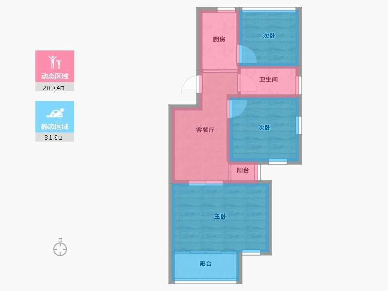 上海-上海市-东体小区-44.70-户型库-动静分区