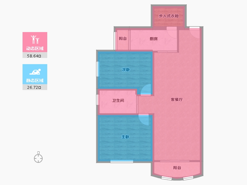 上海-上海市-正润欧洲花园-76.26-户型库-动静分区