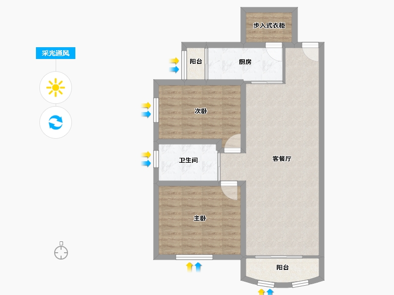 上海-上海市-正润欧洲花园-76.26-户型库-采光通风