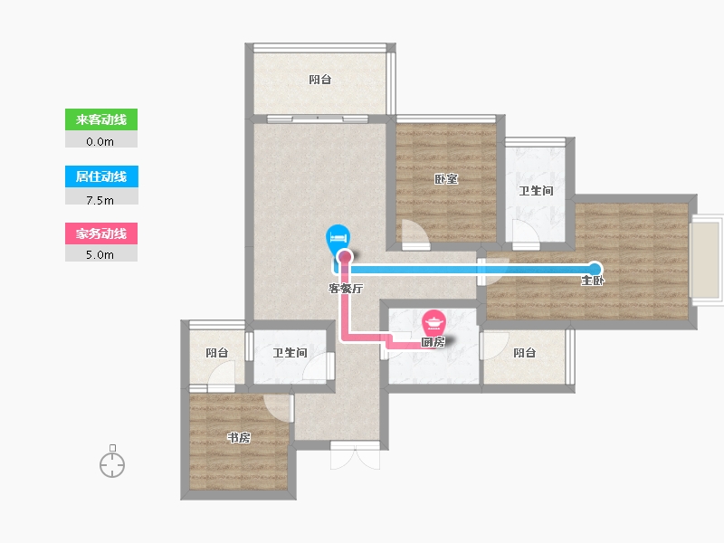 贵州省-贵阳市-中环国际-91.35-户型库-动静线