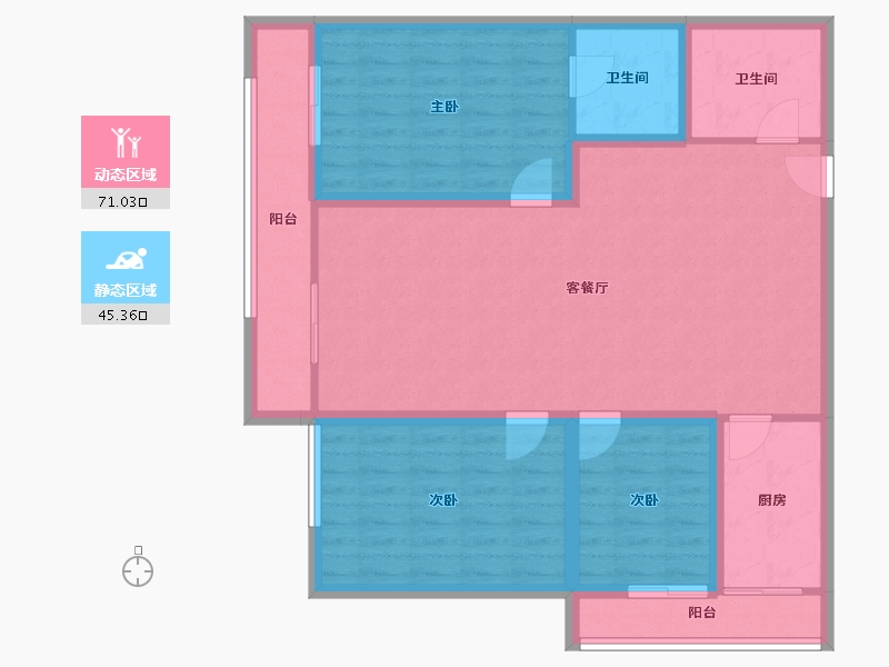 天津-天津市-荣泰公寓-104.68-户型库-动静分区