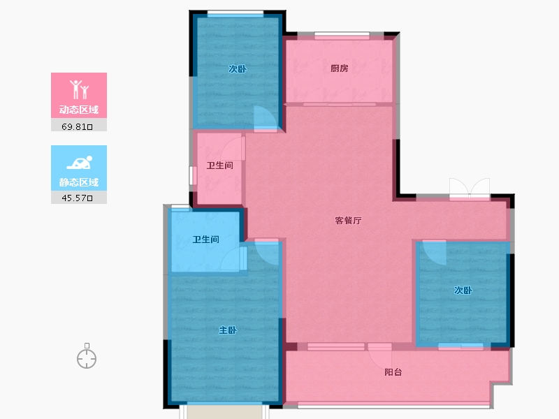 山东省-潍坊市-宏帆广场-104.00-户型库-动静分区