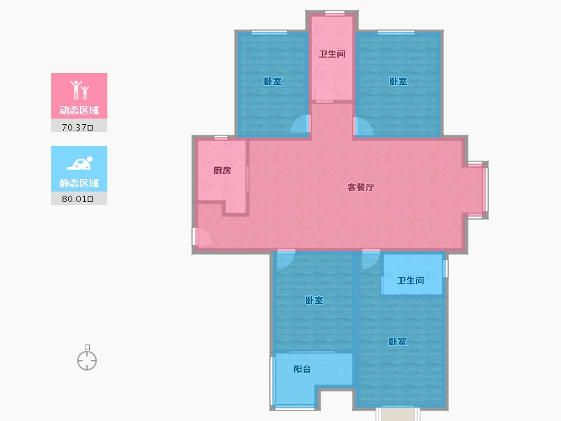 河南省-郑州市-绿洲云顶-136.00-户型库-动静分区