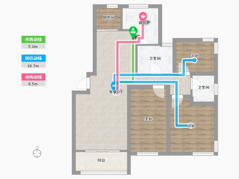 上海-上海市-东方知音苑-77.32-户型库-动静线