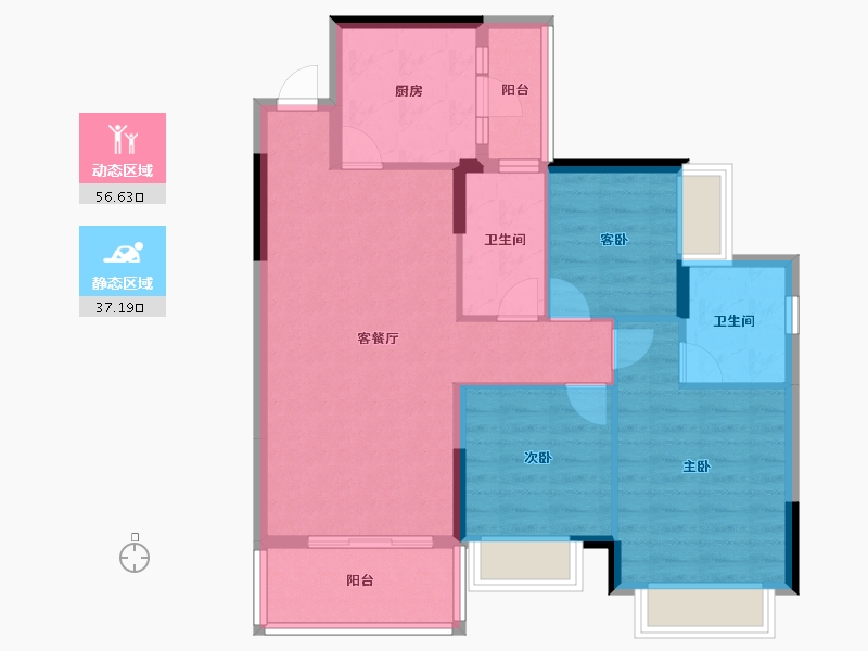 广东省-中山市-恒大御府-84.00-户型库-动静分区