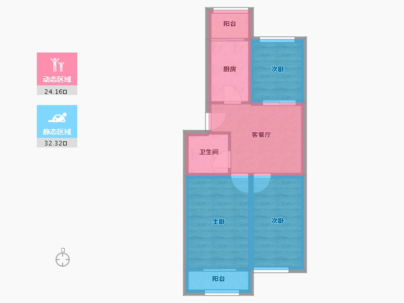 天津-天津市-昆仑北里-49.29-户型库-动静分区