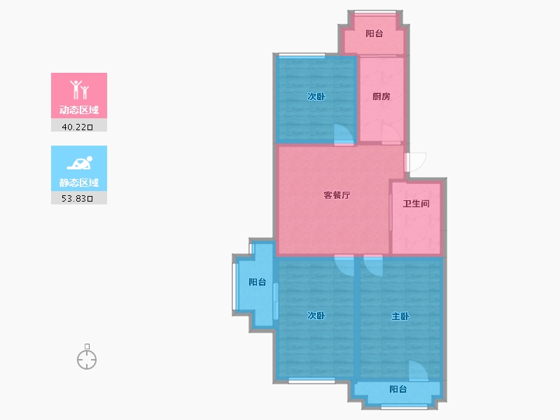 天津-天津市-书香园-83.48-户型库-动静分区