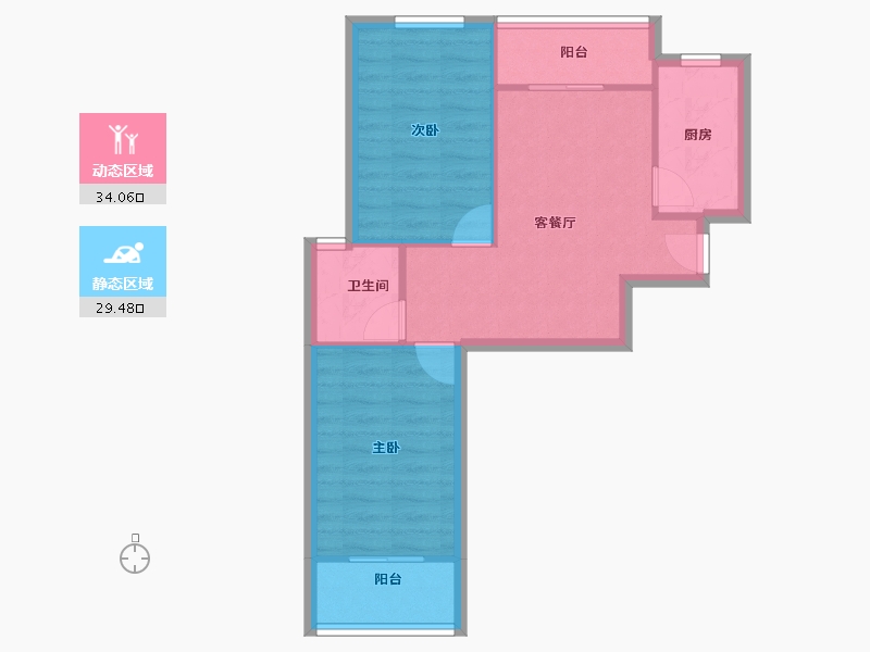 上海-上海市-浦东新区金顺佳苑-57.04-户型库-动静分区