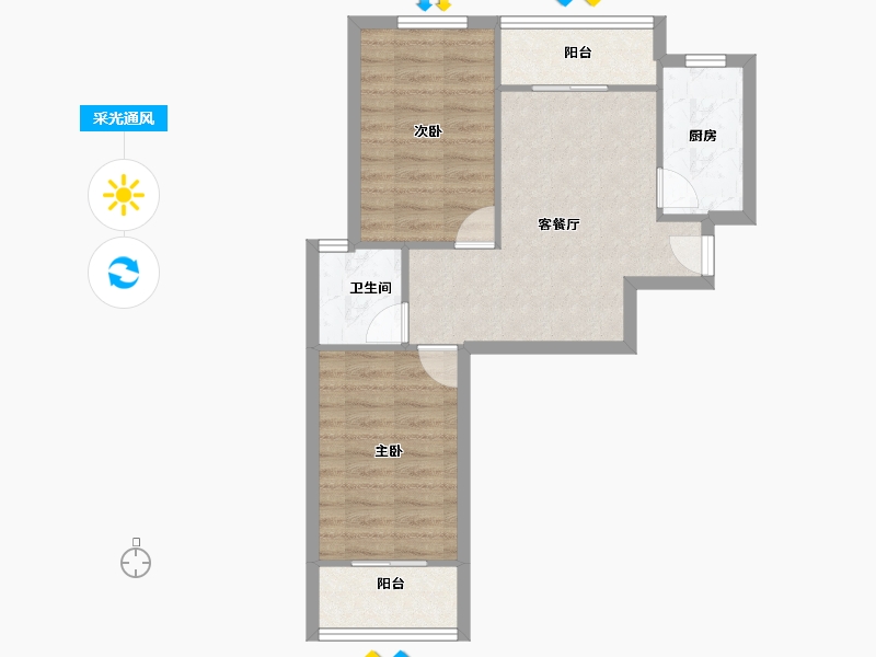 上海-上海市-浦东新区金顺佳苑-57.04-户型库-采光通风