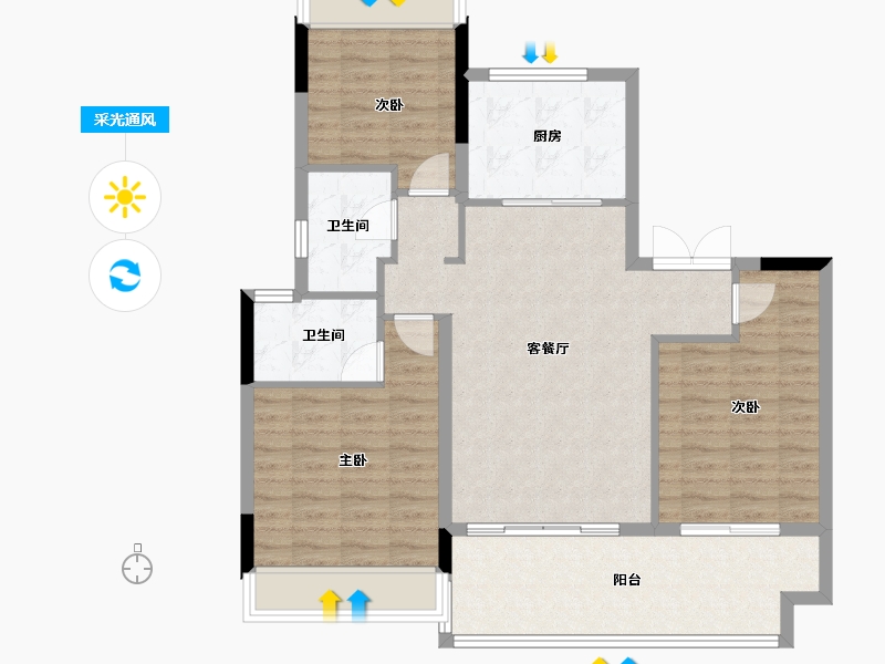 江苏省-镇江市-嘉源首府-95.48-户型库-采光通风