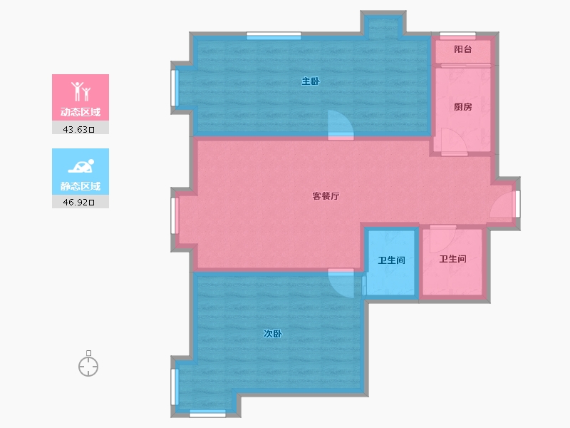 天津-天津市-华厦富裕广场-80.52-户型库-动静分区