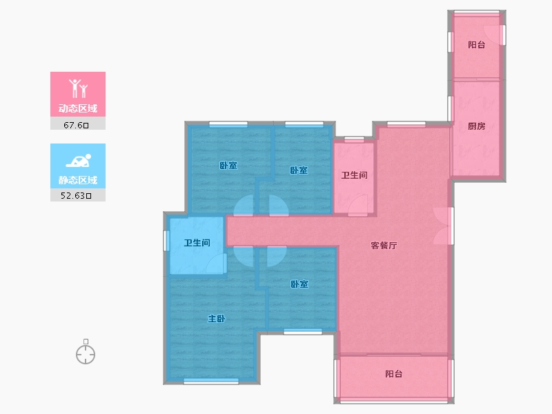 湖南省-常德市-华电新城-110.09-户型库-动静分区