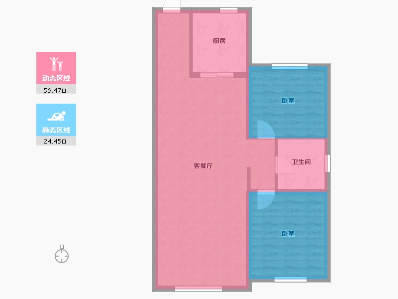 黑龙江省-牡丹江市-汇龙外滩-76.00-户型库-动静分区