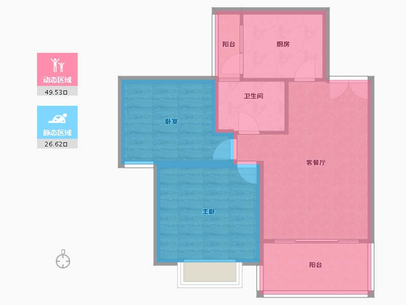 贵州省-贵阳市-德润小区-68.46-户型库-动静分区