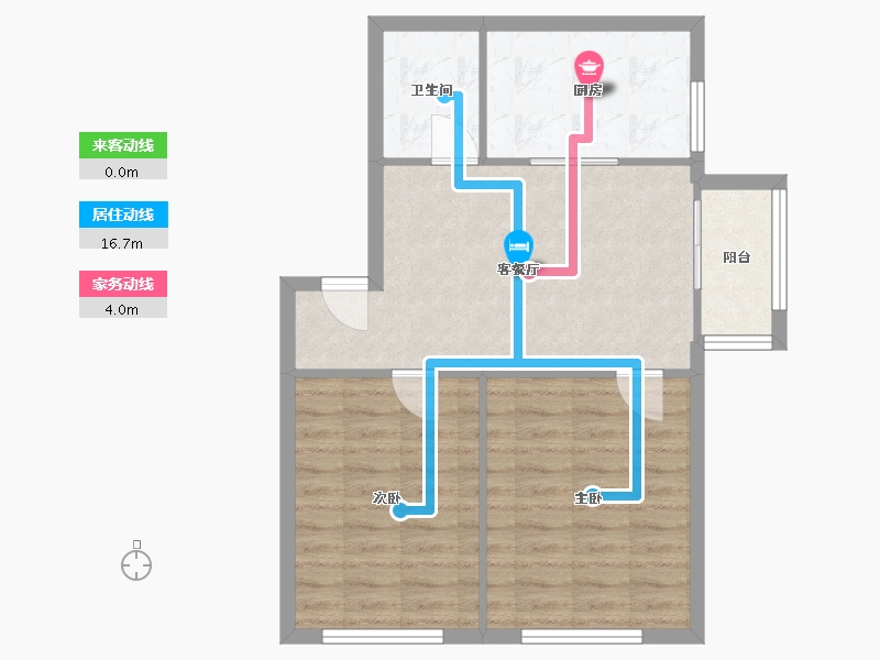 河北省-唐山市-龙华里益民园-62.81-户型库-动静线