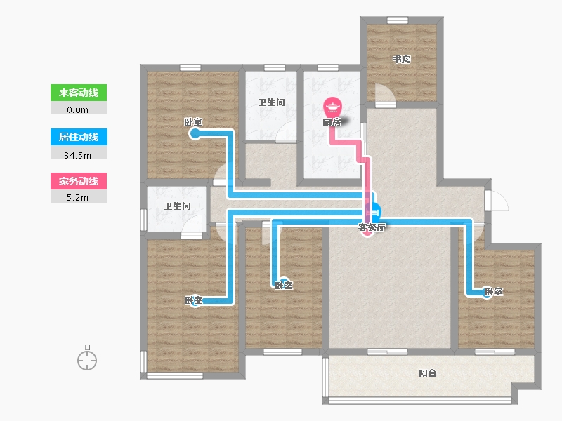 山东省-临沂市-房源印象雅园-140.01-户型库-动静线