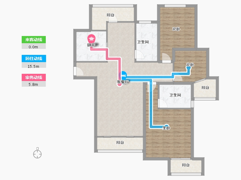 河南省-郑州市-阳光花苑-118.14-户型库-动静线