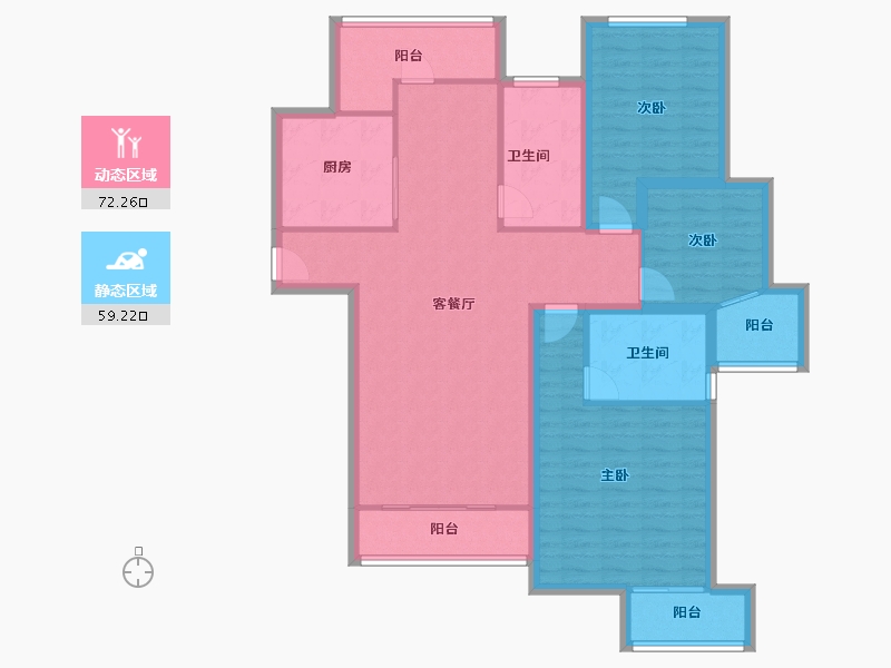 河南省-郑州市-阳光花苑-118.14-户型库-动静分区