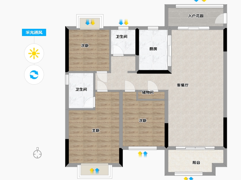 安徽省-阜阳市-皖新欧帆文化广场-100.00-户型库-采光通风