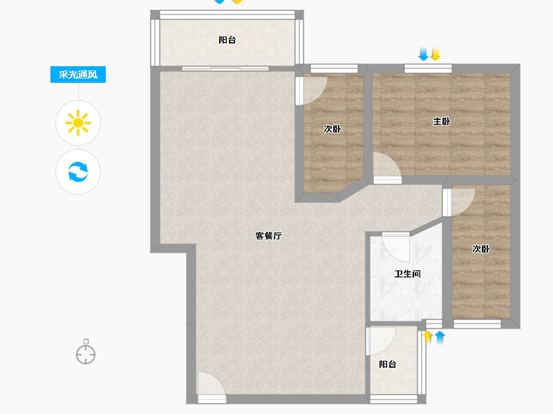 广东省-深圳市-碧海天家园-79.41-户型库-采光通风