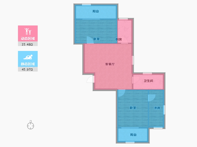 浙江省-宁波市-京华茗苑-73.68-户型库-动静分区