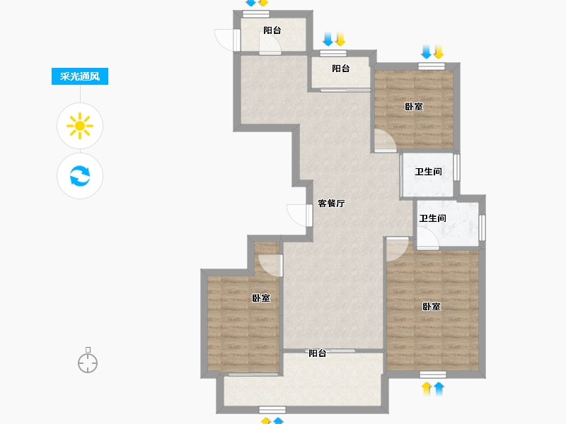 浙江省-湖州市-佳源英伦都市-89.05-户型库-采光通风