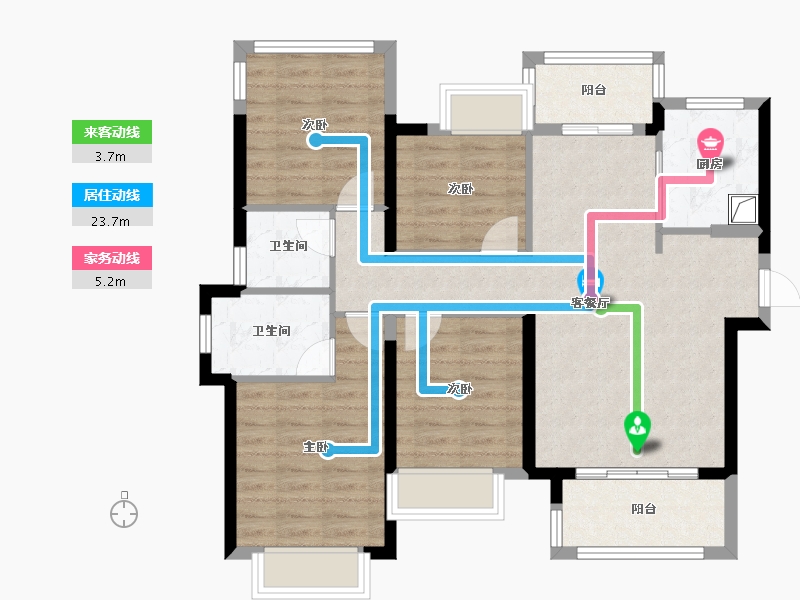 福建省-漳州市-建发西湖观澜-90.00-户型库-动静线