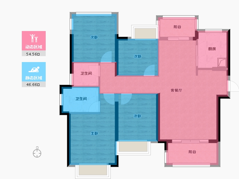 福建省-漳州市-建发西湖观澜-90.00-户型库-动静分区